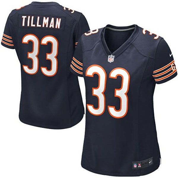 Girls Youth Chicago Bears #33 Charles Tillman Nike Navy Blue Replica Game Jersey