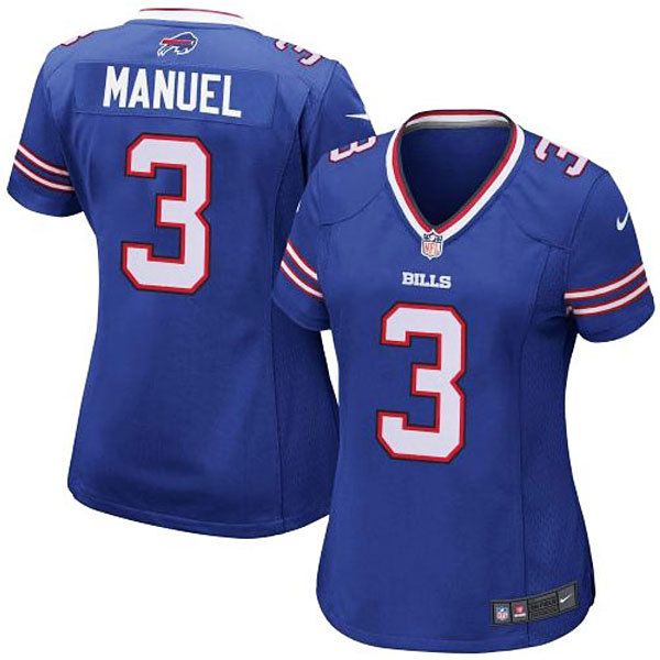 Girls Youth Buffalo Bills #3 EJ Manuel Nike Royal Blue Replica Game Jersey