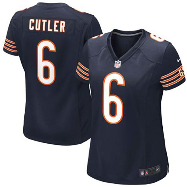 Girls Youth Chicago Bears #6 Jay Cutler Nike Navy Blue Replica Game Jersey