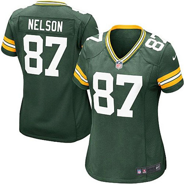 Girls Youth Green Bay Packers #87 Jordy Nelson Nike Green Replica Game Jersey