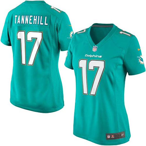 Girls Youth Miami Dolphins #17 Ryan Tannehill Nike Aqua Replica Game Jersey