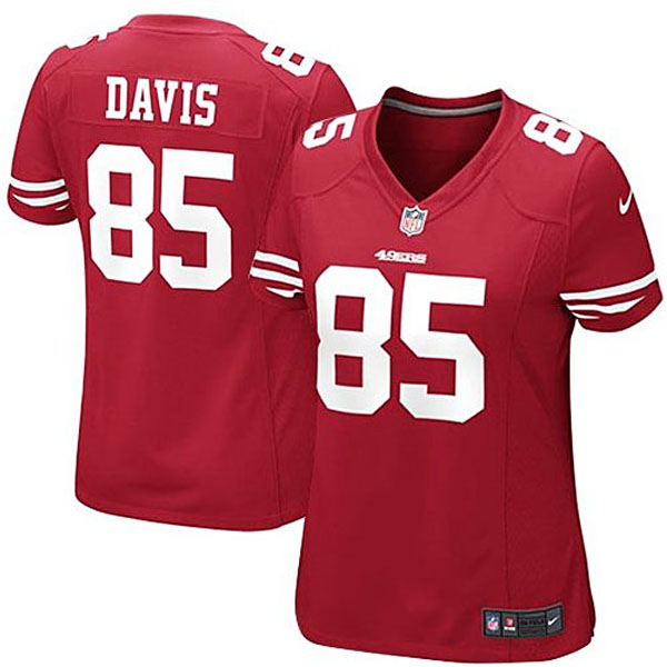 Girls Youth San Francisco 49ers #85 Vernon Davis Nike Scarlet Replica Game Jersey