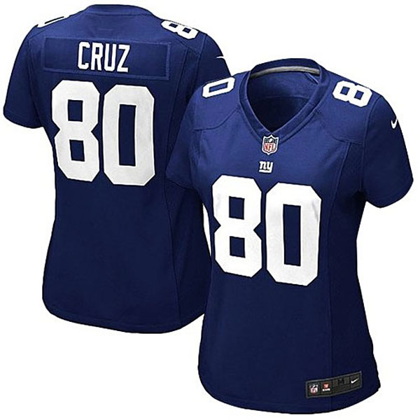 Girls Youth New York Giants #80 Victor Cruz Nike Royal Blue Replica Game Jersey