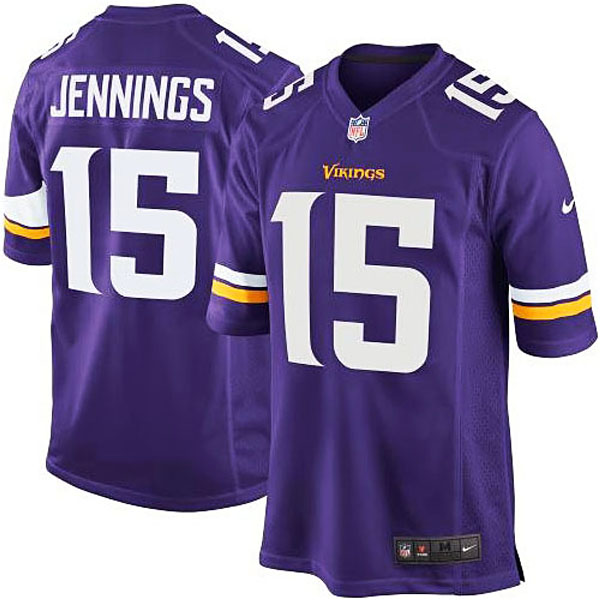 Mens Minnesota Vikings #15 Greg Jennings Nike Purple Game Jersey