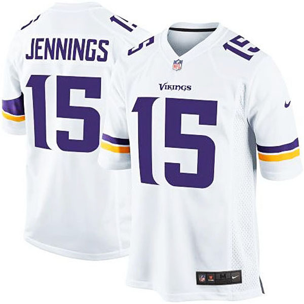 Mens Minnesota Vikings #15 Greg Jennings Nike White Game Jersey