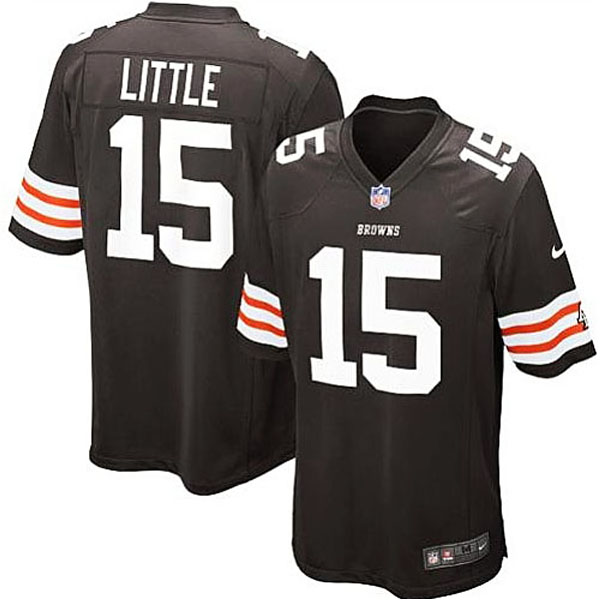 Mens Cleveland Browns #15 Greg Little Nike Brown Game Jersey