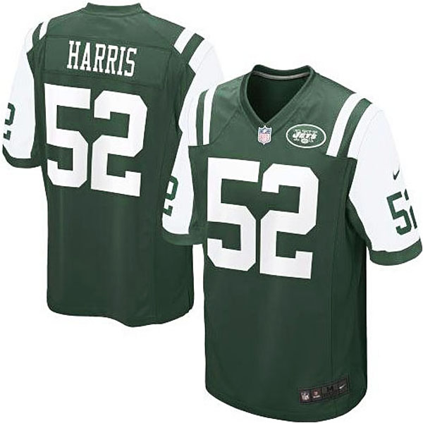 Mens New York Jets #52 HARRIS Nike Green Game Jersey