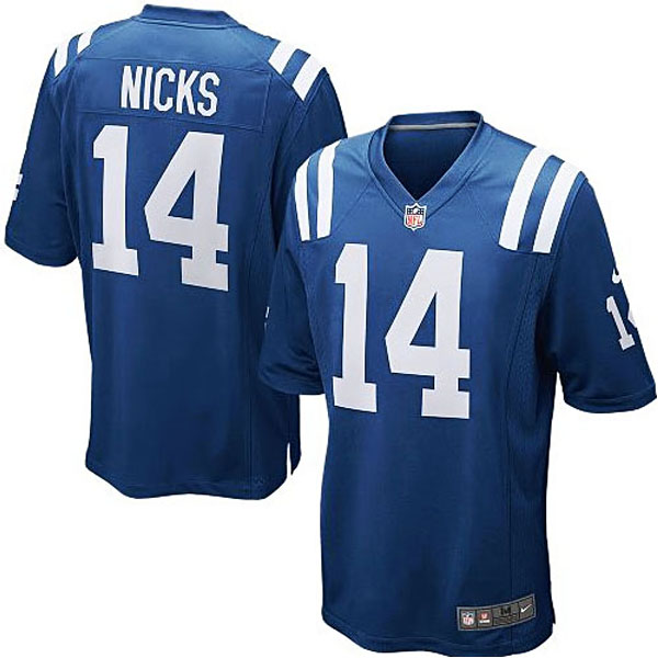 Mens Indianapolis Colts #14 Hakeem Nicks Nike Royal Blue Game Jersey