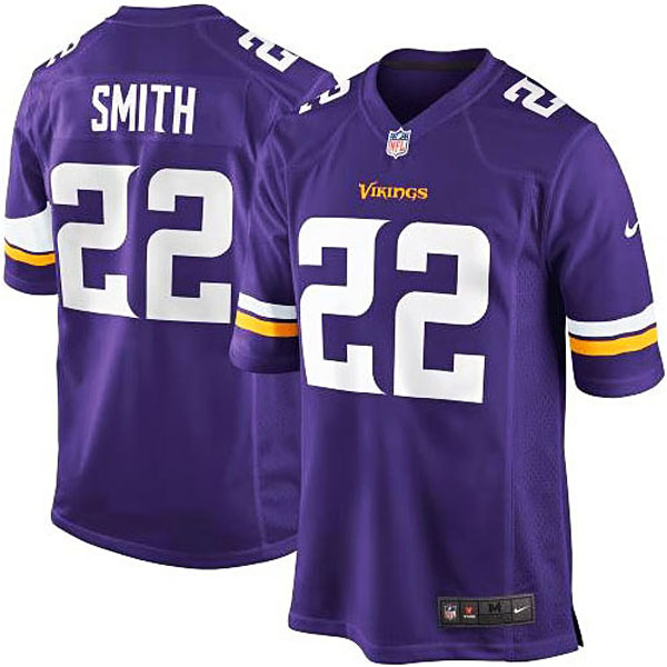 Mens Minnesota Vikings #22 Harrison Smith Nike Purple Game Jersey