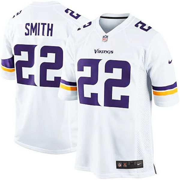 Mens Minnesota Vikings #22 Harrison Smith Nike White Game Jersey