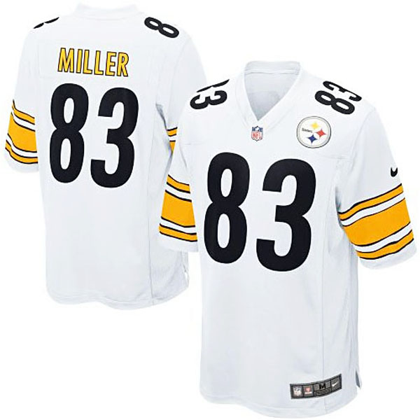 Mens Pittsburgh Steelers #83 Heath Miller Nike White Game Jersey