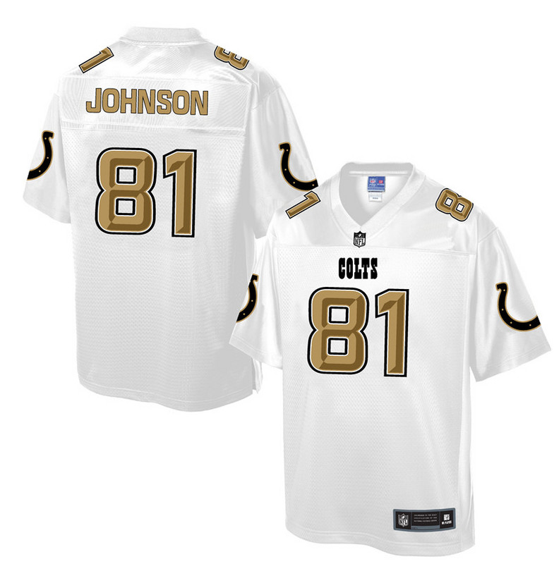 Indianapolis Colts #81 Calvin Johnson White Pro Line Fashion Jersey