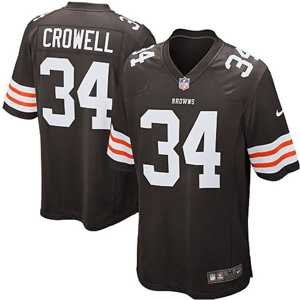 Mens Cleveland Browns #34 Isaiah Crowell Nike Brown Game Jersey