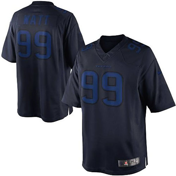 Mens Houston Texans #99 JJ Watt Nike Navy Blue Drenched Limited Jersey