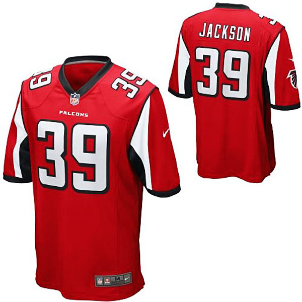 Mens Atlanta Falcons #39 Jackson Nike Red Game Jersey