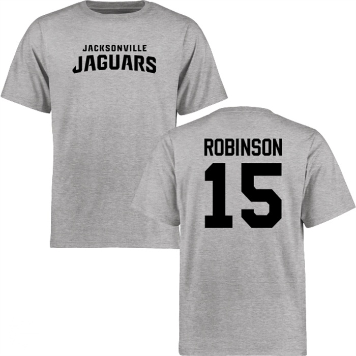 Jacksonville Jaguars #15 Allen Robinson Gray Name & Number Wordmark T-shirt