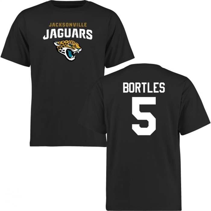 Jacksonville Jaguars #5 Blake Bortles Black Name & Number Wordmark T-shirt