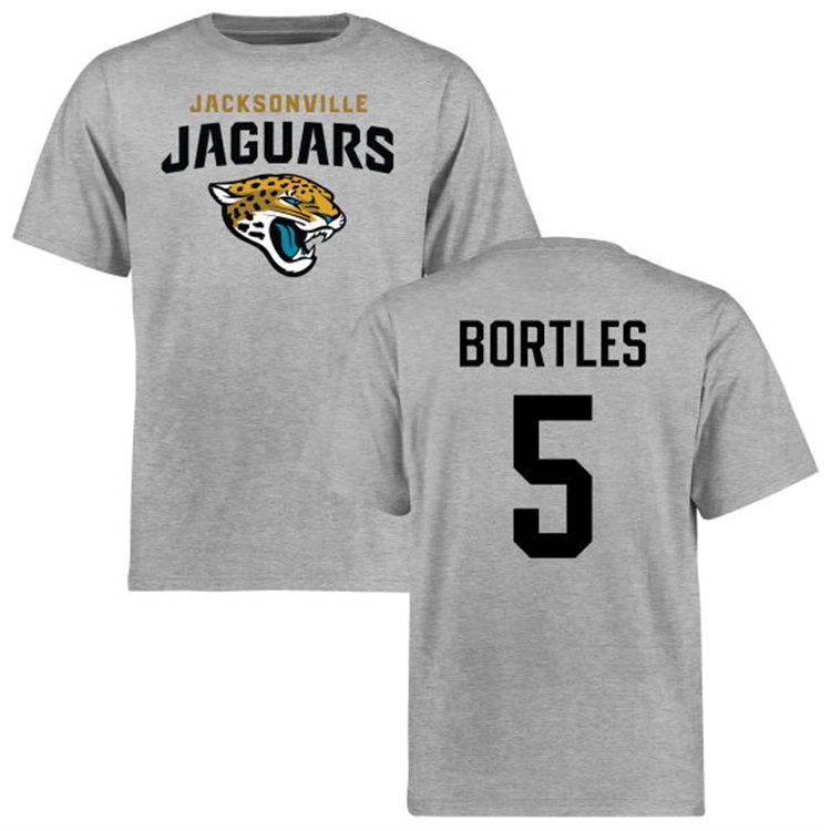 Jacksonville Jaguars #5 Blake Bortles Gray Name & Number Wordmark T-shirt