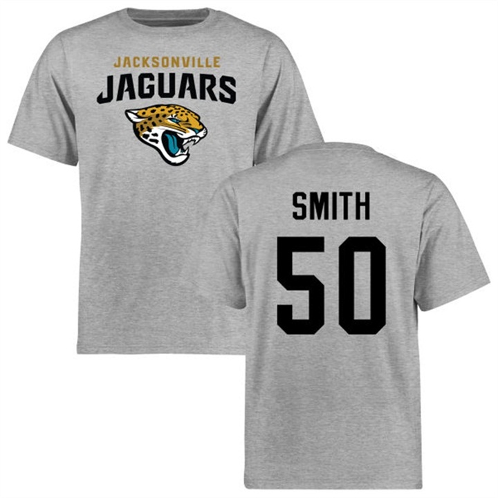 Jacksonville Jaguars #50 Telvin Smith Gray Name & Number Wordmark T-shirt