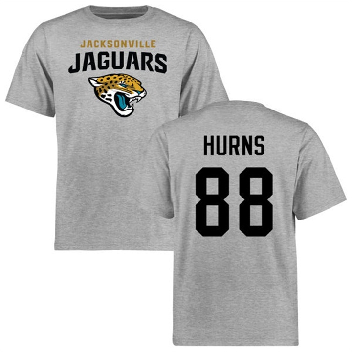 Jacksonville Jaguars #88 Allen Hurns Gray Name & Number Wordmark T-shirt