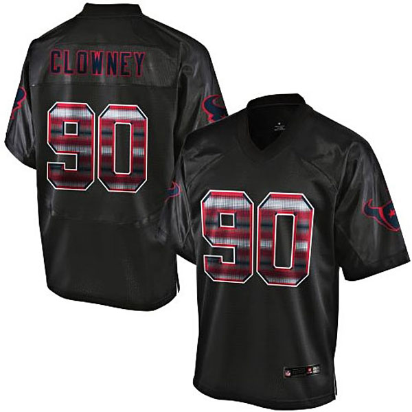 Mens Houston Texans #90 Jadeveon Clowney Pro Line Black Strobe Jersey