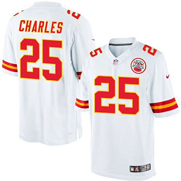 Men's Kansas City Chiefs #25 Jamaal Charles Nike White Limited Jersey