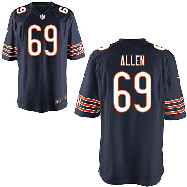 Mens Chicago Bears #69 Jared Allen Nike Navy Blue Game Jersey