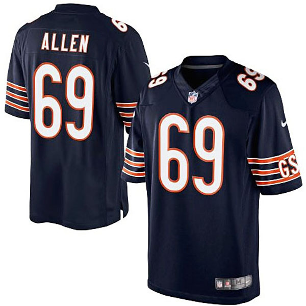 Mens Chicago Bears #69 Jared Allen Nike Navy Blue Limited Jersey