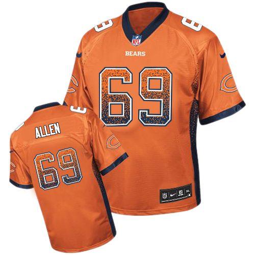 Mens Chicago Bears #69 Jared Allen Nike Orange Drift Fashion Jersey