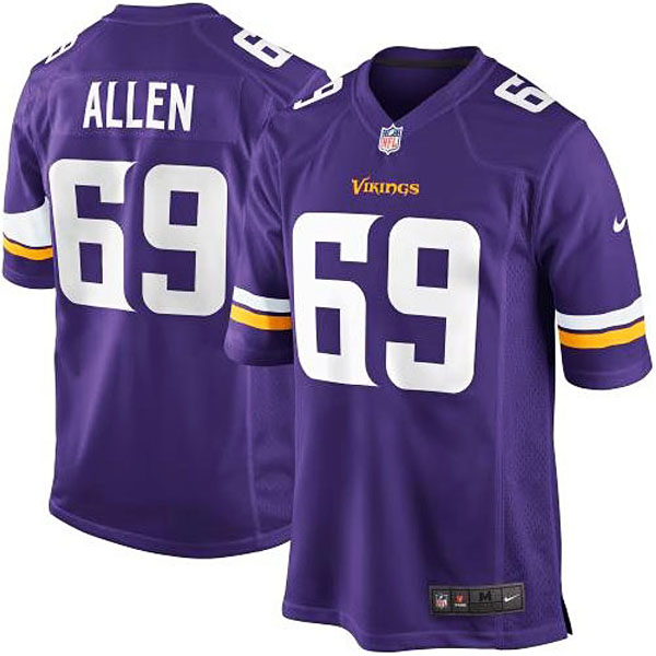 Nike Jared Allen Minnesota Vikings #69 Youth New Game Jersey-Purple