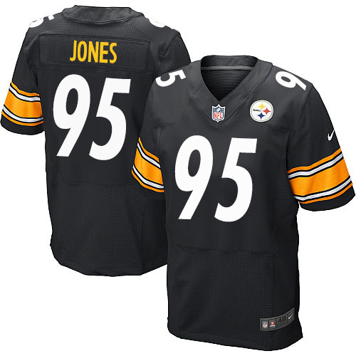 Mens Pittsburgh Steelers #95 Jarvis Jones Nike Black Elite Jersey