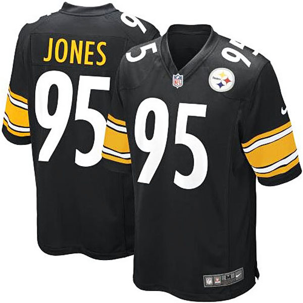 Mens Pittsburgh Steelers #95 Jarvis Jones Nike Black Game Jersey