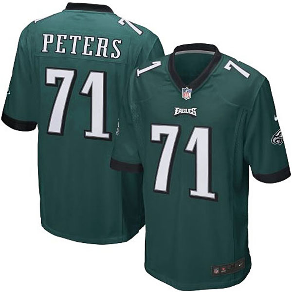 Mens Philadelphia Eagles #71 Jason Peters Nike Midnight Green Game Jersey