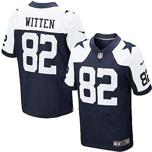 Mens Dallas Cowboys #82 Jason Witten Navy Blue Elite Throwback Jersey