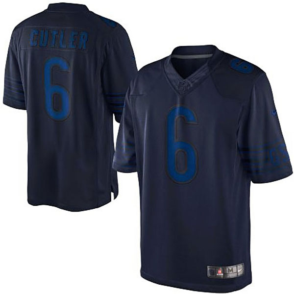 Mens Chicago Bears #6 Jay Cutler Nike Navy Blue Drenched Limited Jersey