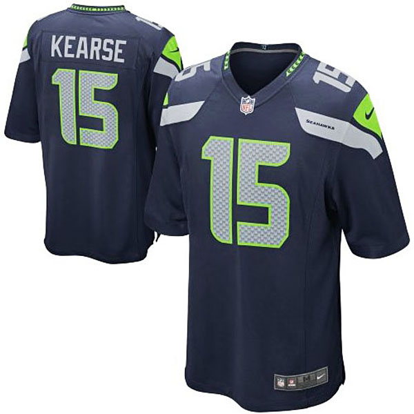 Mens Seattle Seahawks #15 Jermaine Kearse Nike College Navy Game Jersey