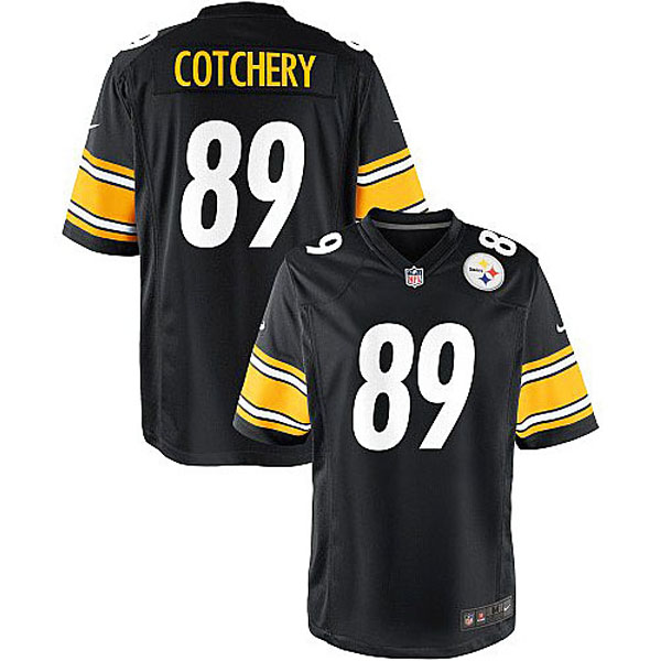 Nike Jerricho Cotchery Pittsburgh Steelers #89 Youth Game Jersey-Black