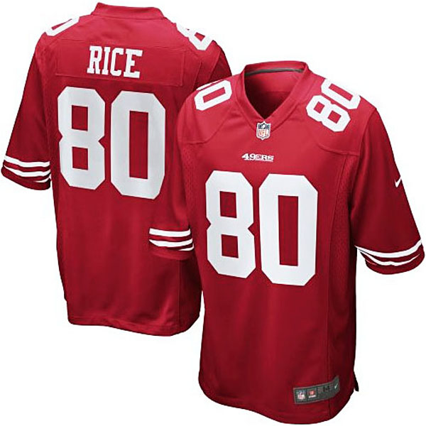 Mens San Francisco 49ers #80 Jerry Rice Nike Cardinal Retired Player Game Jersey