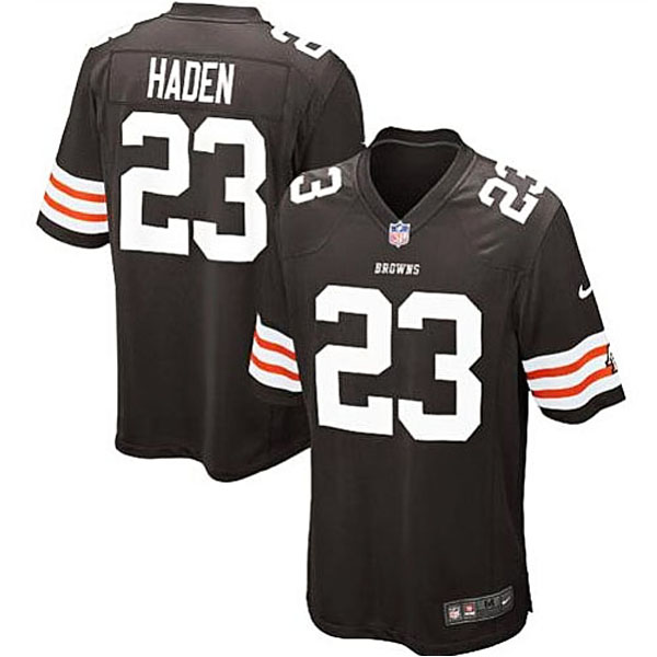 Mens Cleveland Browns #23 Joe Haden Nike Brown Game Jersey