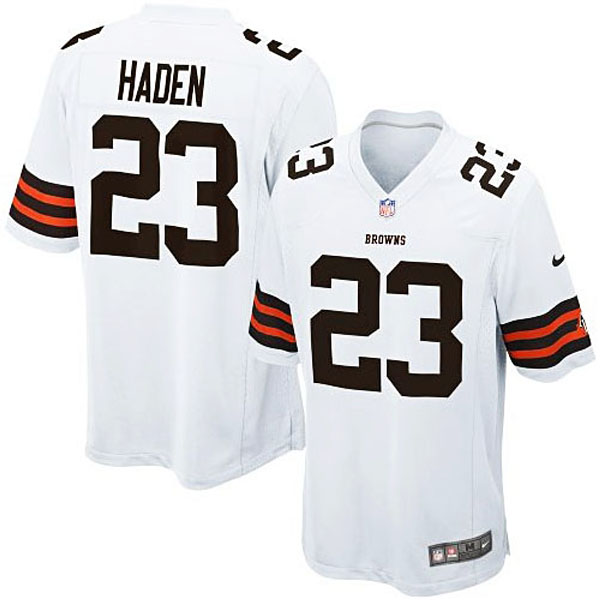 Mens Cleveland Browns #23 Joe Haden Nike White Game Jersey