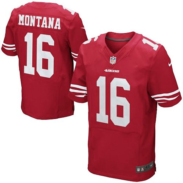 Nike Joe Montana San Francisco 49ers #16 Retired Elite Jersey-Scarlet