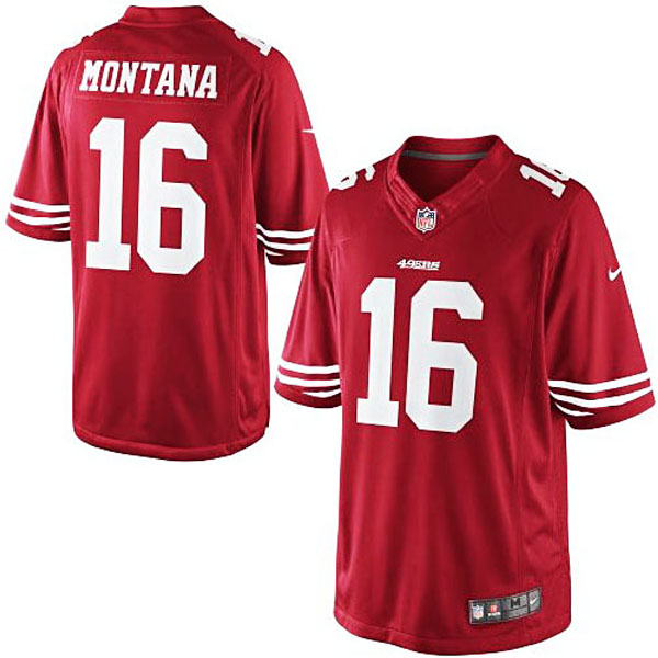 Mens Nike Joe Montana Scarlet San Francisco 49ers #16 Retired Player Limited Jersey