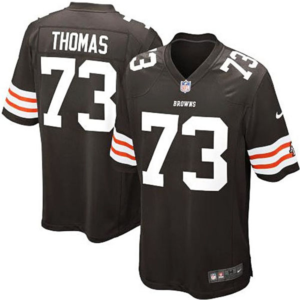 Mens Cleveland Browns #73 Joe Thomas Nike Brown Game Jersey