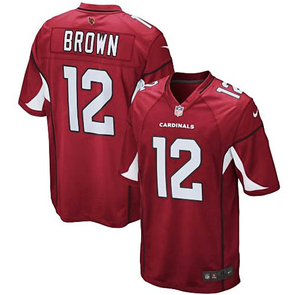 Mens Arizona Cardinals #12 John Brown Nike Cardinal Game Jersey