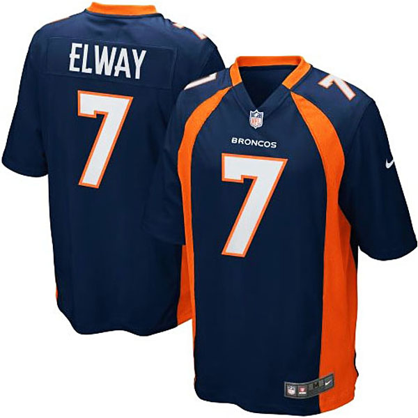 Mens Denver Broncos #7 John Elway Nike Navy Retired Player Game Jersey