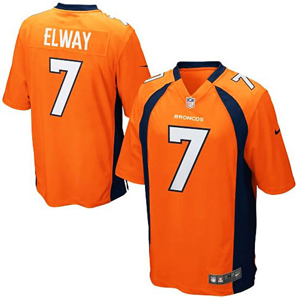 Mens Denver Broncos #7 John Elway Nike Orange Retired Player Game Jersey