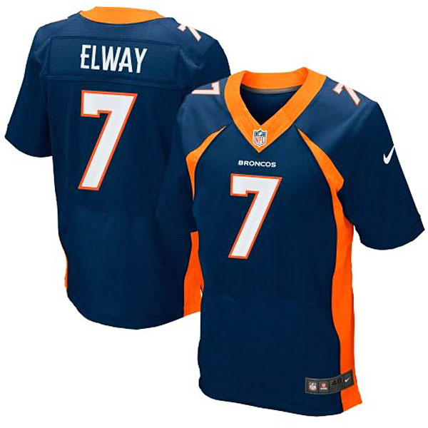 Nike John Elway Denver Broncos #7 Retired Elite Jersey-Navy Blue