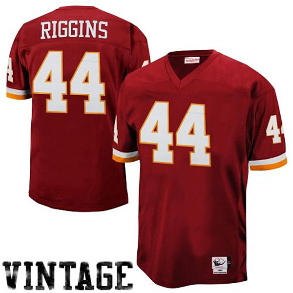 Mens Washington Redskins #44 John Riggins Mitchell & Ness Burgundy Authentic Throwback Jersey