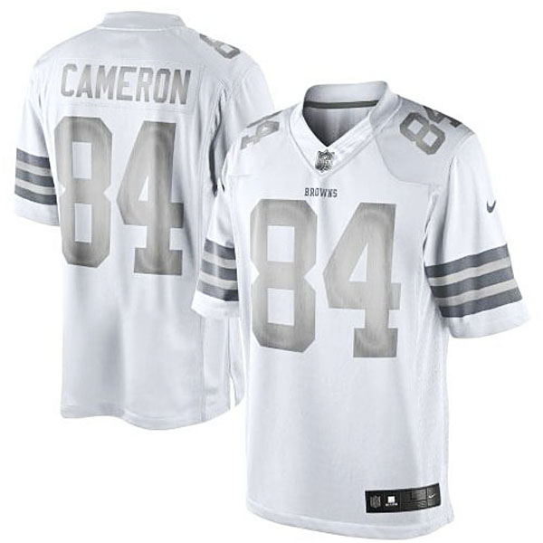 Men's Cleveland Browns #84 Jordan Cameron Nike White Platinum Limited Jersey