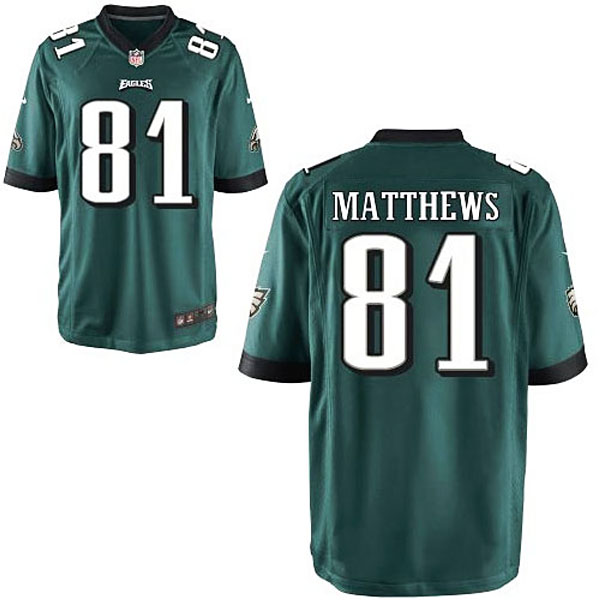 Mens Philadelphia Eagles #81 Jordan Matthews Nike Midnight Green Game Jersey